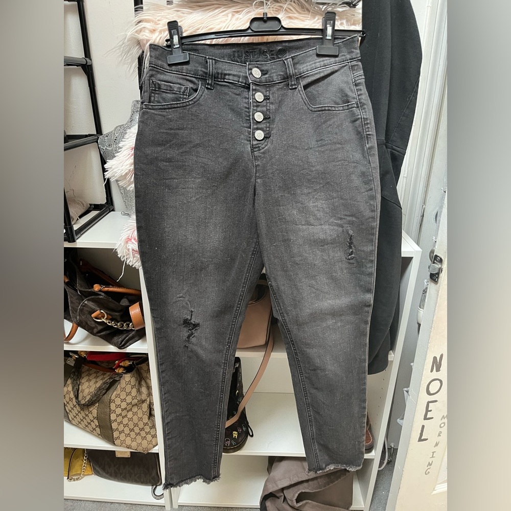 Grey/black skinny jeans